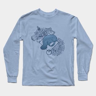 Geometric Manatee Long Sleeve T-Shirt